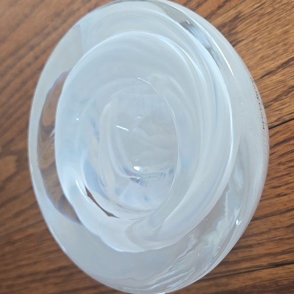 Kosta Boda "Atoll" Swirl Art Crystal Glass Votive Tealight Holder - Picture 2 of 11